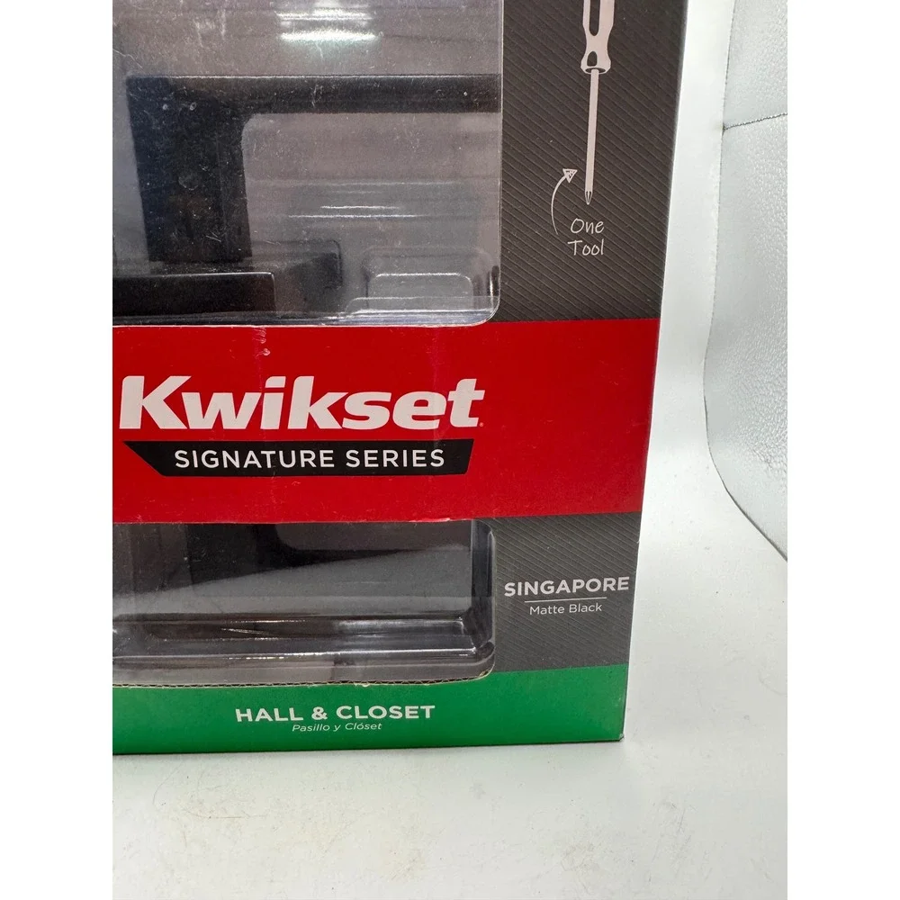 Kwikset Signature Series Singapore Hall Closet Door Lever‎ Matte Black 97201-114